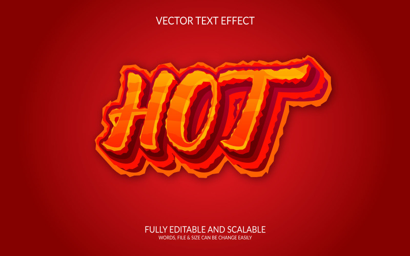 Design de modelo de efeito de texto de vetor editável 3d quente eps.