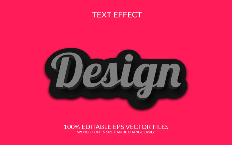 Designa helt redigerbar vektor Eps 3D-texteffektmall