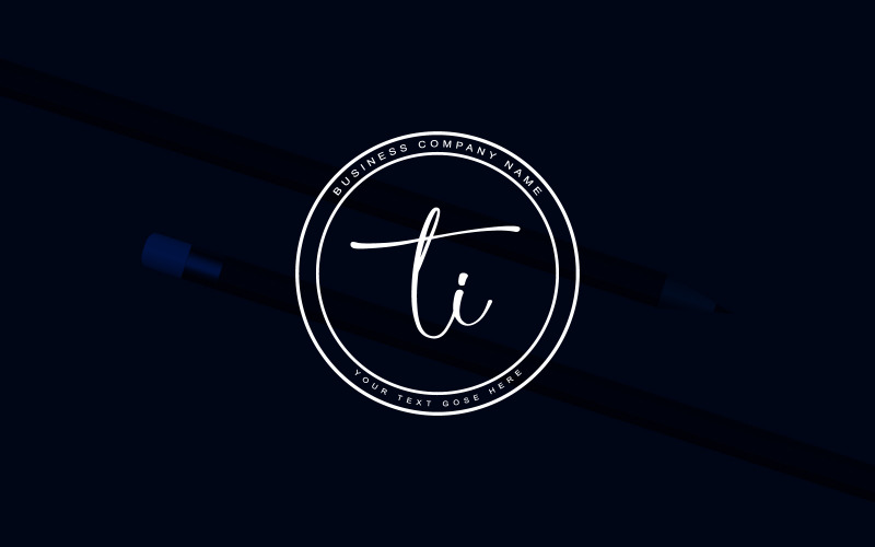 Diseño de logotipo de letra Ti estilo estudio de caligrafía, logotipo