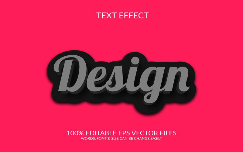Diseño Plantilla de efecto de texto 3D Eps vectoriales totalmente editables