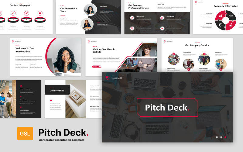Elegante Pitch-Deck-Business-Google-Folien