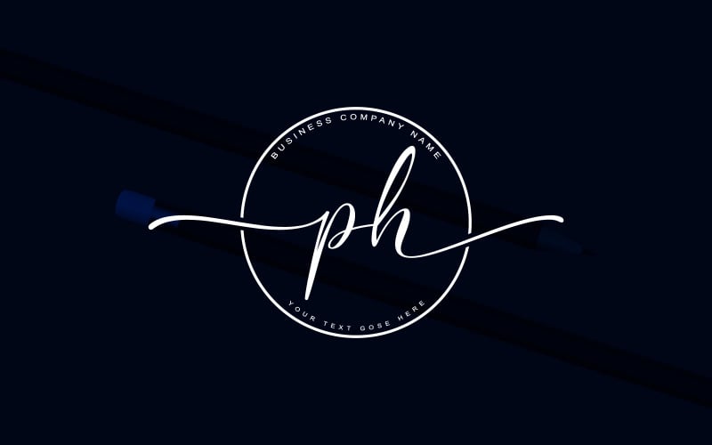 PH-Letter-Logo-Design im Kalligraphie-Studio-Stil. Logo Design