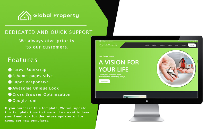 Wereldwijd vastgoed - Real Estate Clean Bootstrap HTML-websitesjabloon
