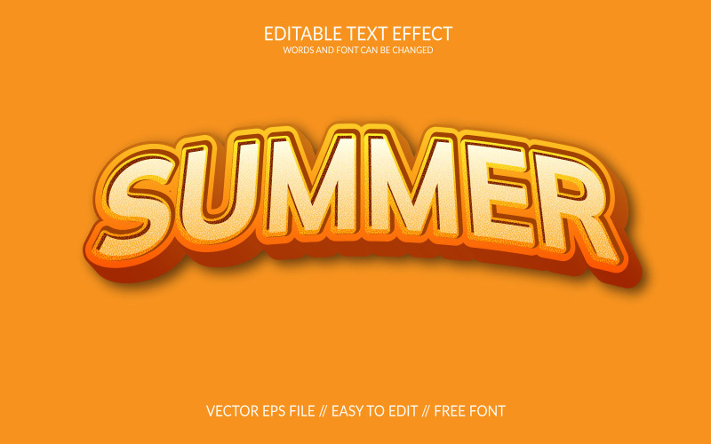 Zomer 3D bewerkbare Vector EPS-teksteffect sjabloonontwerp