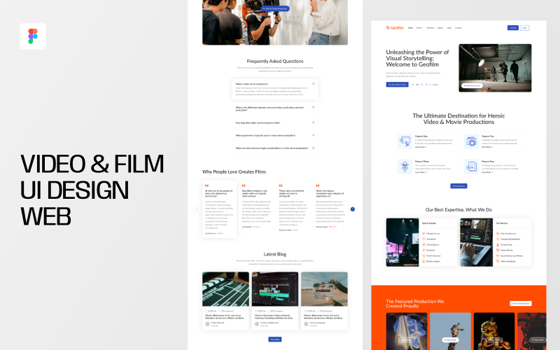 Web de design de interface de vídeo e filme
