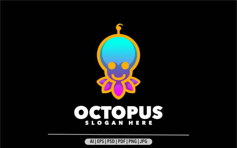 Chobotnice přechod barevné logo design ilustrace moderní