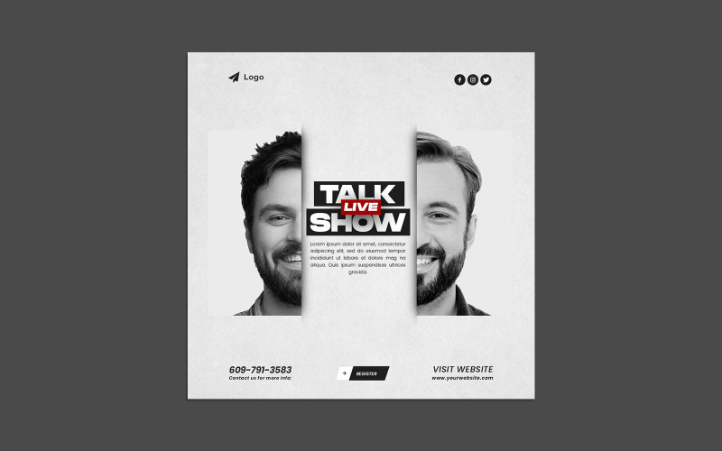 Podcast Talk Show Social Media Post Template