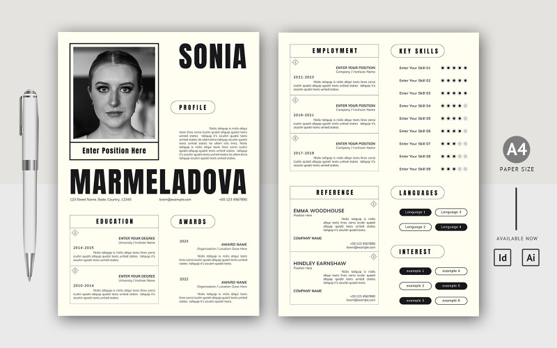 Printable Resume CV Kit 366012 - Printable Resume Cv Kit 366012 Original 