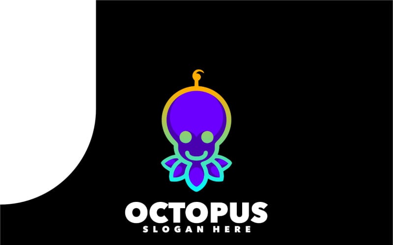 Söt bläckfisk färgglad gradient logotyp enkel design