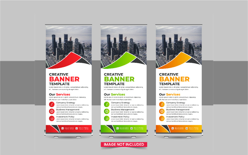 Bannière enroulable de publicité d'entreprise, mise en page de bannière enroulable