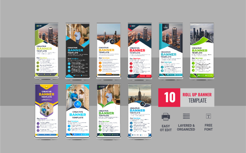 Company advertisement roll up banner, Roll Up Banner bundle