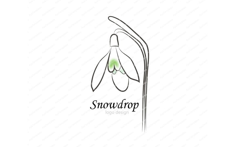 Design del logo del fiore di bucaneve