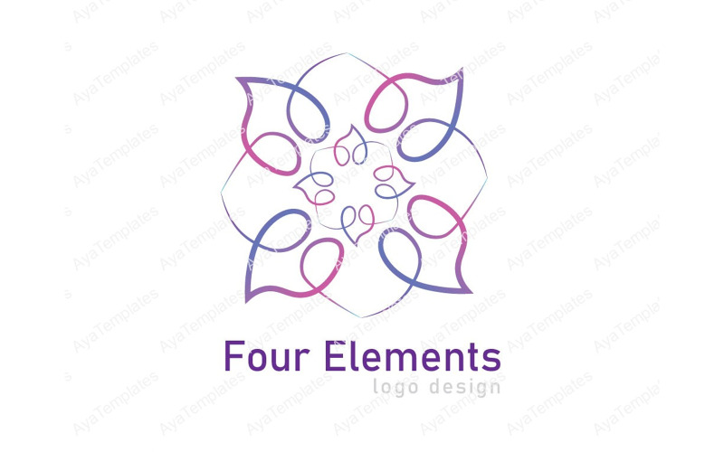 Dört Element Logo Tasarım Şablonu