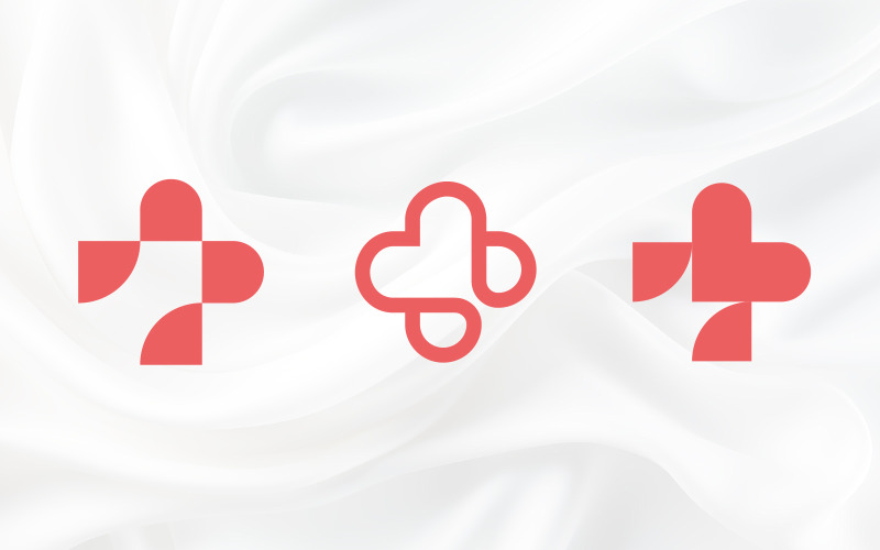 Medyczna opieka zdrowotna plus szablon projektu logo miłości