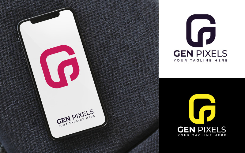 Modern letter Gp initial logo design - TemplateMonster