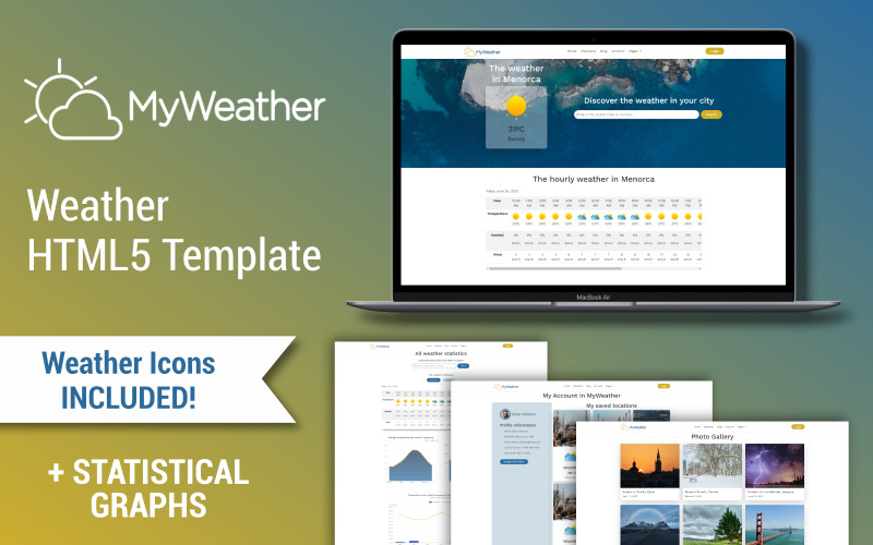 MyWeather – Reszponzív HTML5-sablon web előrejelzéshez és időjáráshoz