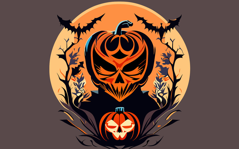 Vector de ilustración de arte de diseño de Halloween #05
