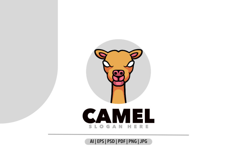 Camel mascot head simple logo design