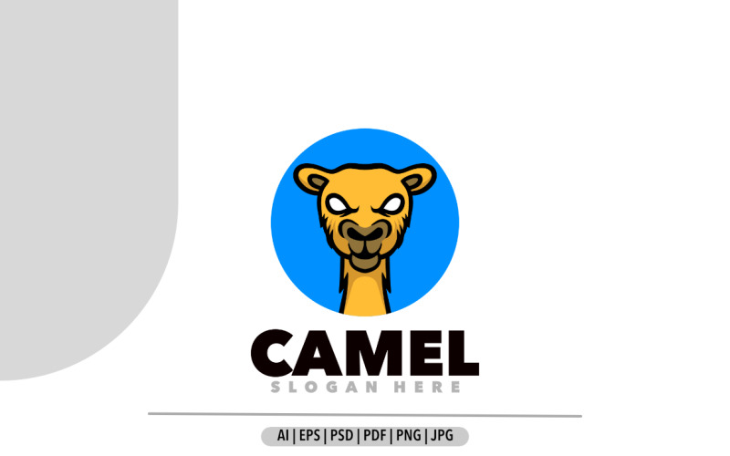 Conception de dessin animé de mascotte de logo de tête de chameau