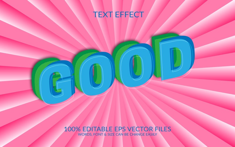 Goede volledig bewerkbare Vector Eps 3d teksteffect sjabloonontwerp illustratie