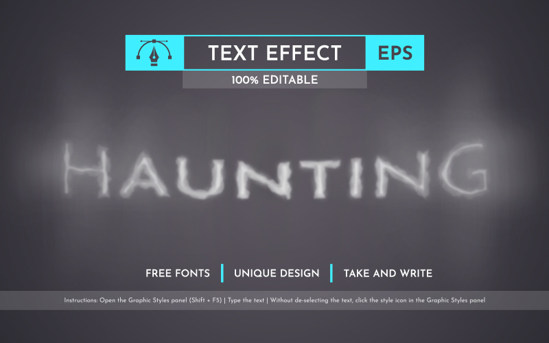 Haunting - 可编辑文本效果，字体样式