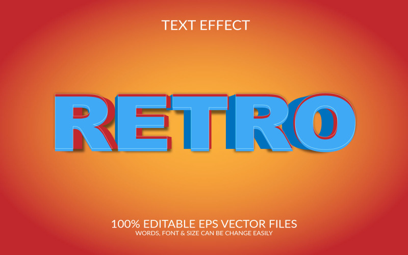Retro volledig bewerkbare vectorteksteffectillustratie