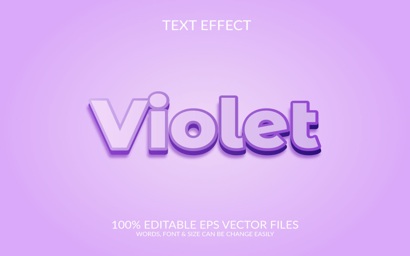 Violette 3D-bearbeitbare Vektor-EPS-Texteffekt-Vorlage-Design-Illustration