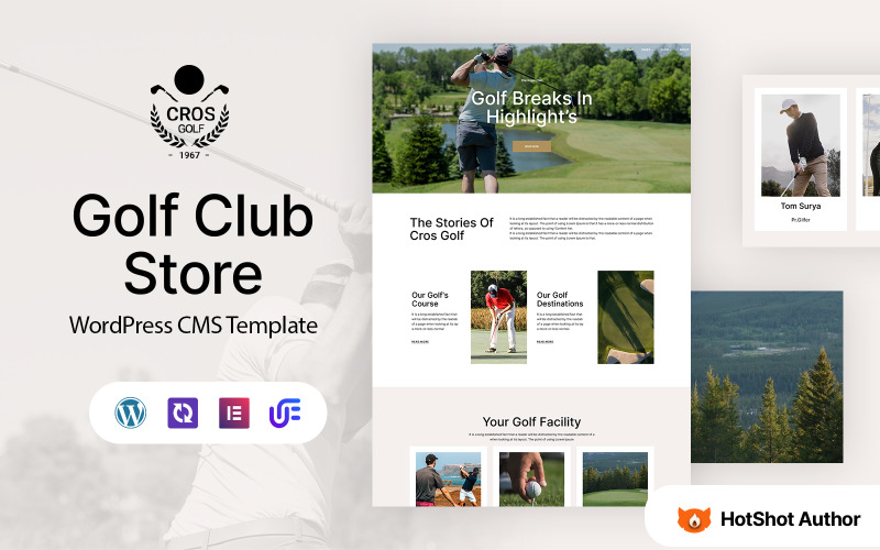 Cros Golf - Club en cursus WordPress Elementor-thema