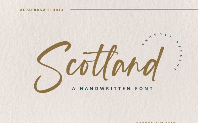 Escocia - Fuente manuscrita