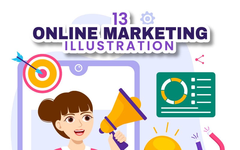 13 Illustrazione del marketing digitale online