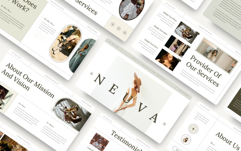 Neuva - Креативный шаблон слайдов Google