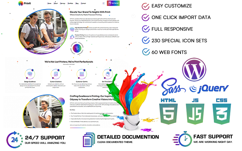 Printi — WordPress тема для печатной компании
