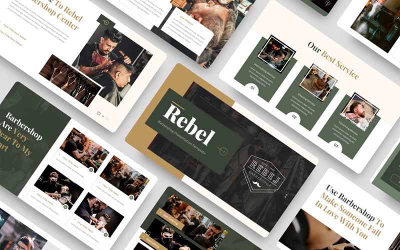 Ribelle: modello di presentazione Google per barbiere