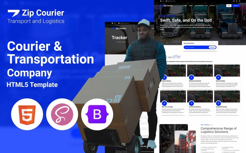 Zip Courier – HTML5-Vorlage für Mehrzwecktransporte