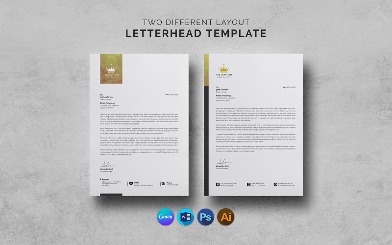 Canva Modern vállalati Word fejléces tervezősablon