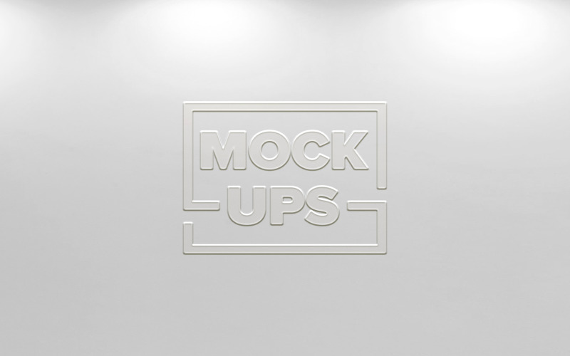Czysty, prosty, biały projekt makiety logo