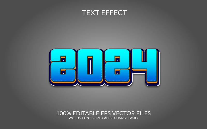 2024 3D plně upravitelná šablona efektu vektorového textu