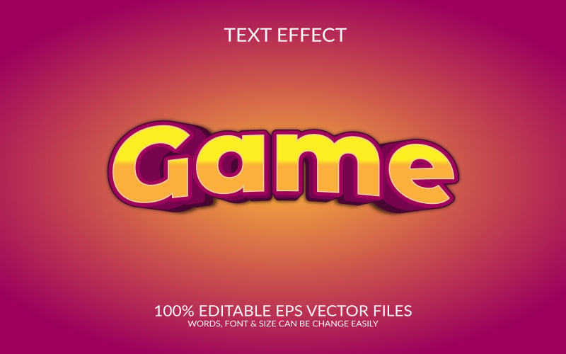 Illustration de conception d'effet de texte entièrement modifiable de jeu