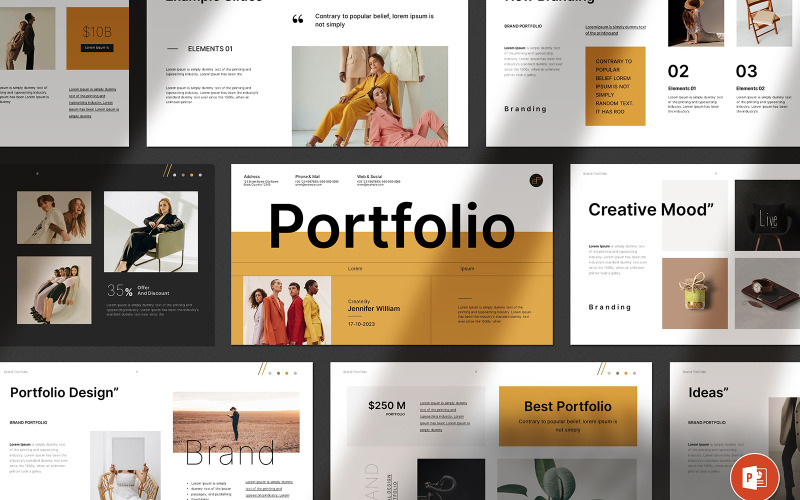 Presentazione Powerpoint del portfolio pulito