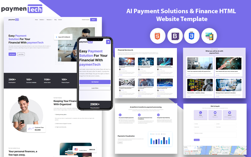 AI Payment Solutions & Finance HTML Website Template