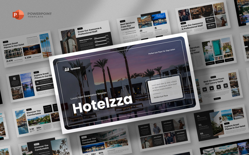 Hotelzza - PowerPoint-sjabloon voor luxe hotels