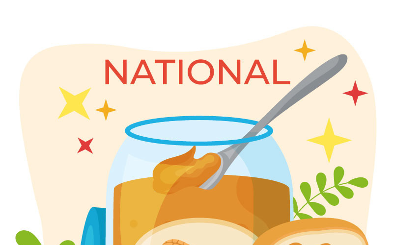 13 Národní Den arašídového Másla Ilustrace