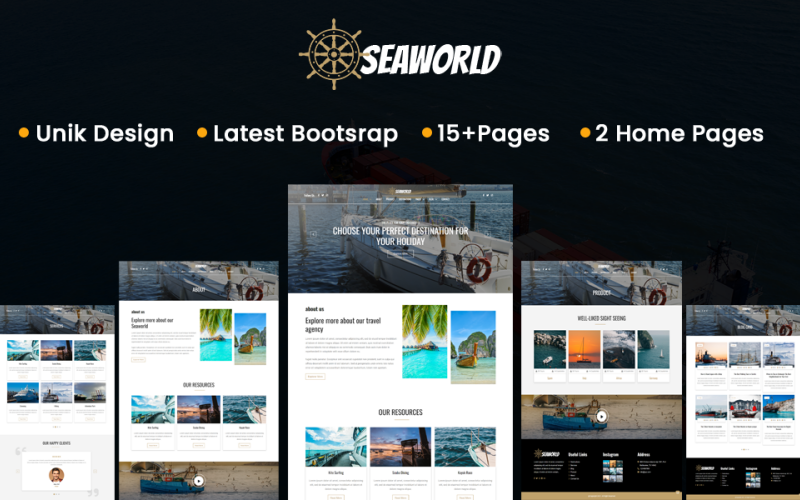 Sheworld – HTML-Vorlage für Meeresabenteuerreisen
