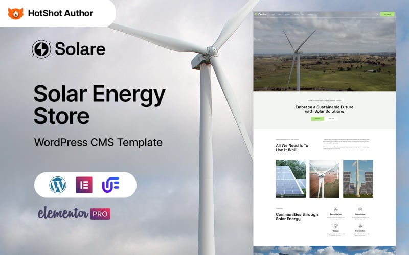 Solare - Solare Energie WordPress Elementor-thema