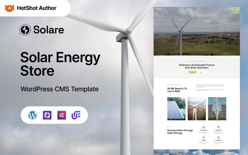 Solare - Thème WordPress Elementor pour l'énergie solaire
