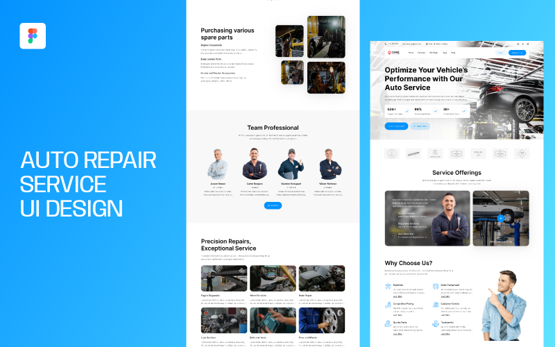 UI-Design für Autoreparaturdienste