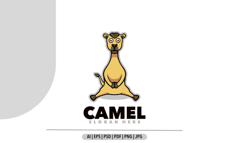 Disegno dell'illustrazione del modello del logo della mascotte del cammello