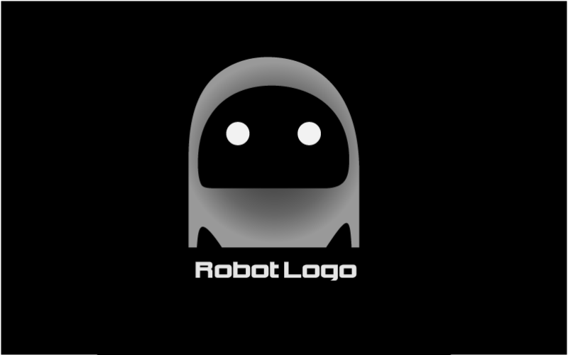 Logotipo do robô com letra D maiúscula