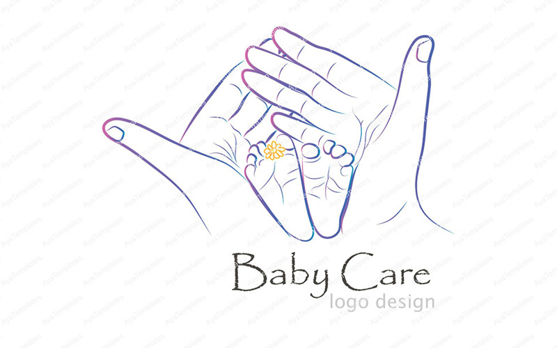 Modèle de conception de logo et d'identité de marque pour soins de bébé