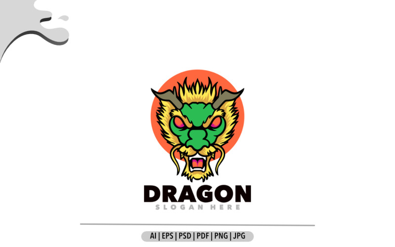 Dragon mascotte logo-ontwerp voor gaming en sport